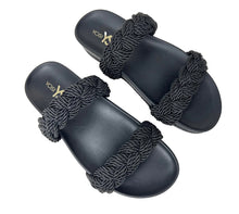 Load image into Gallery viewer, Michelle Braided Sandal in Black
