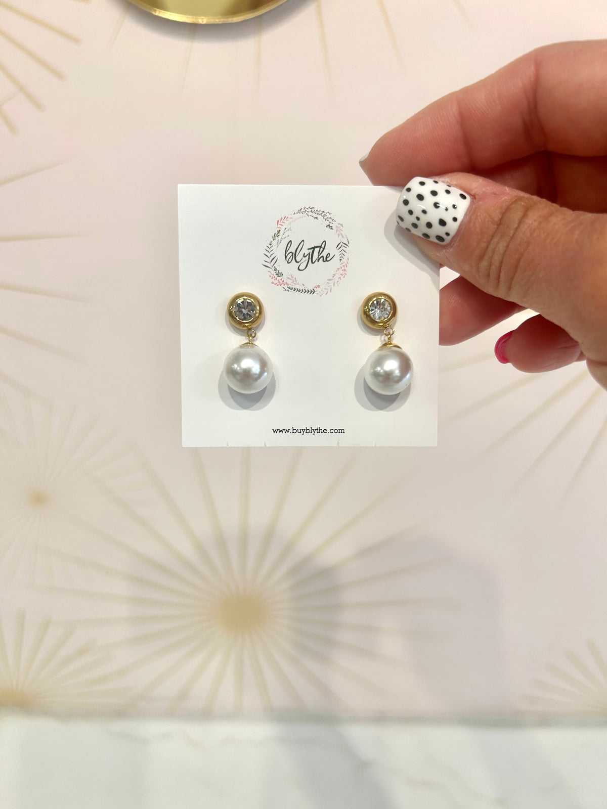 Diamond Pearl Drop Earring