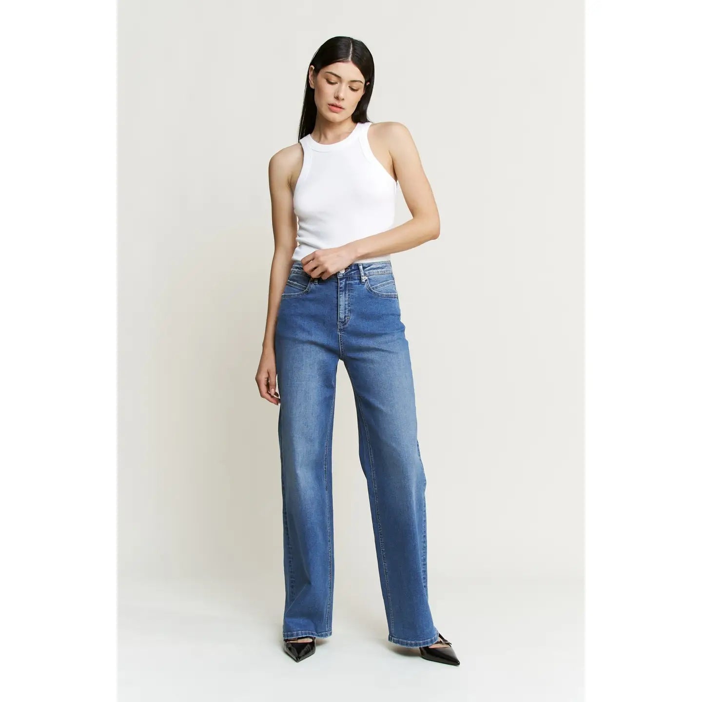 High Rise Wide Leg in Indigo