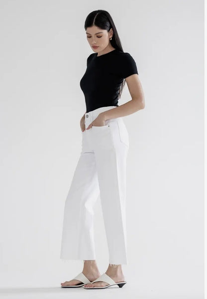 Super High Rise Wide Leg Pant in White