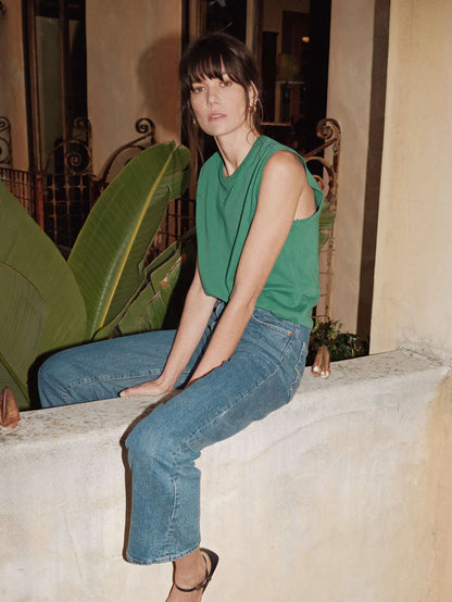 Collins Crewneck Tank in Verdant Green