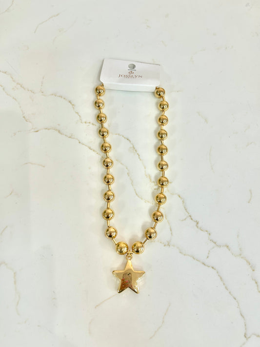 Puffy Star Chunky Necklace