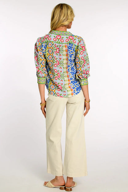 Lucia Top in Spring Mixed Stripe