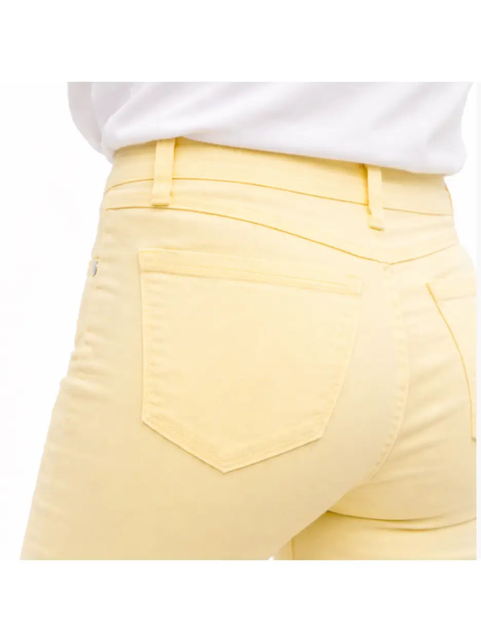 Raw Hem Wide Leg Jean in Sunshine Fade