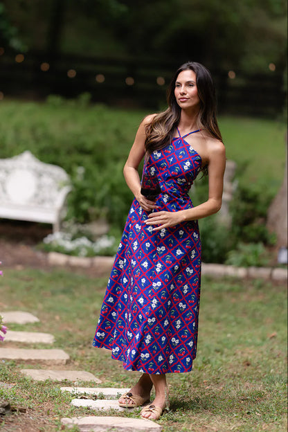 Karin Dress in Navy Cherry