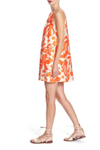Load image into Gallery viewer, Harper Ruffle Neck Mini Dress in Orange

