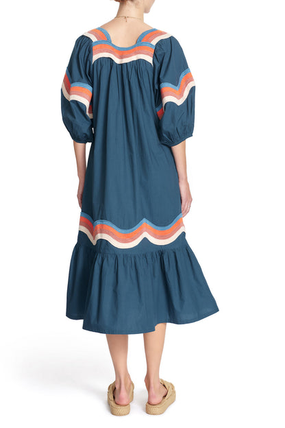 Miriam Wave Dress in Deep Sea