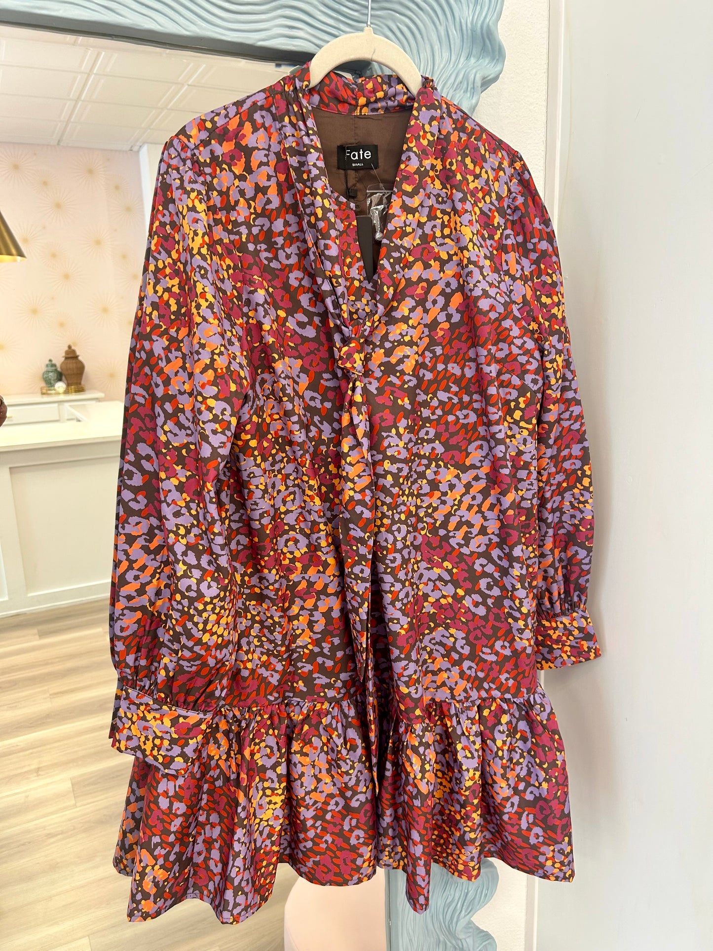 Abstract Leopard Dress