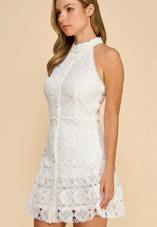 Sadie Floral High Neck Mini