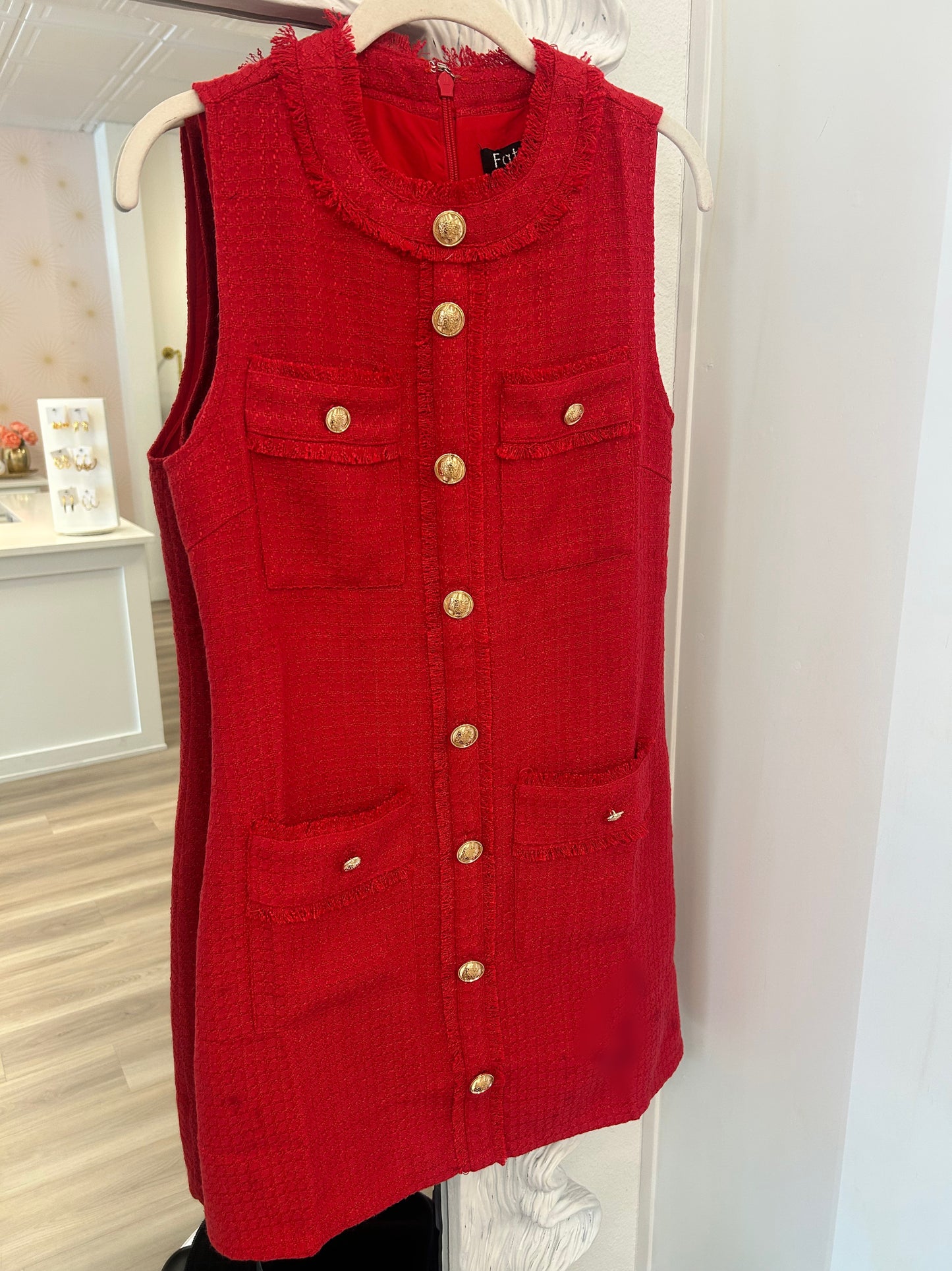 Tweed Dress in Red