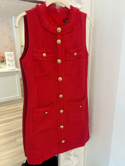 Tweed Dress in Red