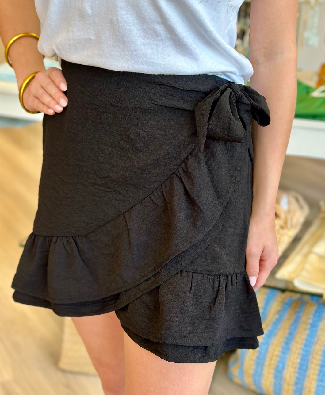 Asymmetrical Mini Skirt in Black