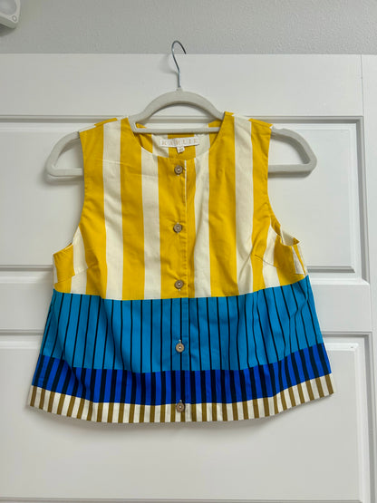 Marlowe Stripe Sleeveless Button Up Top