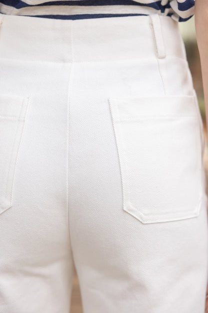 Margaret Gold Button Canvas Culottes