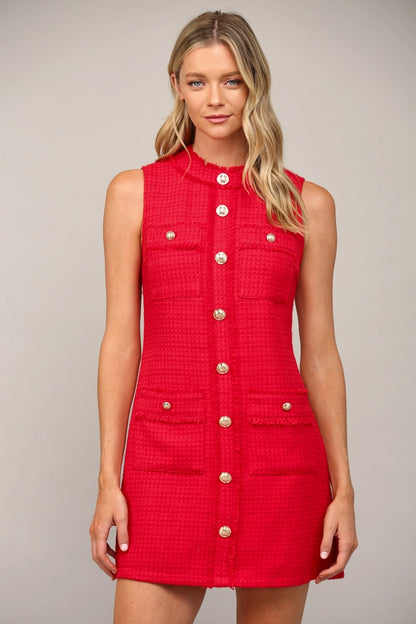 Tweed Dress in Red