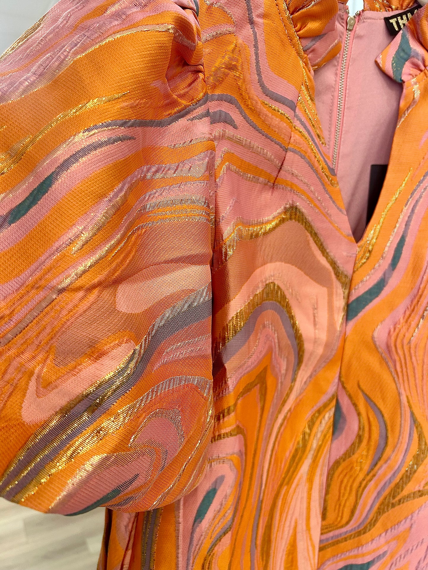 Puff Sleeve Textured Dress