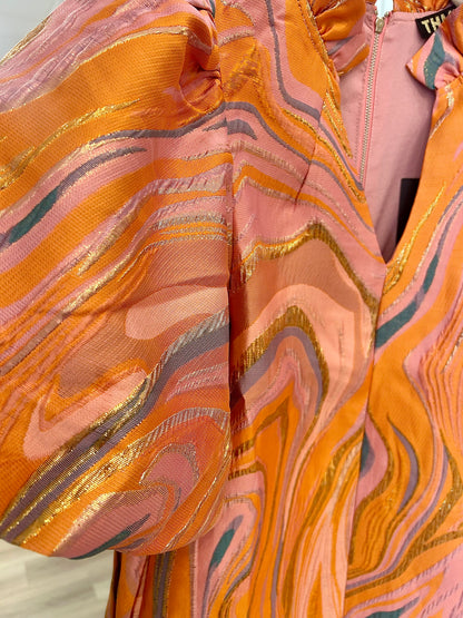 Puff Sleeve Textured Dress