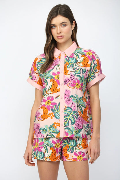 Jungle Chaos Button Up