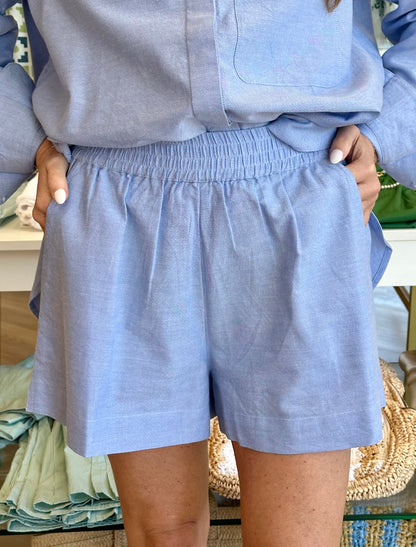 Chambray Shorts in Blue
