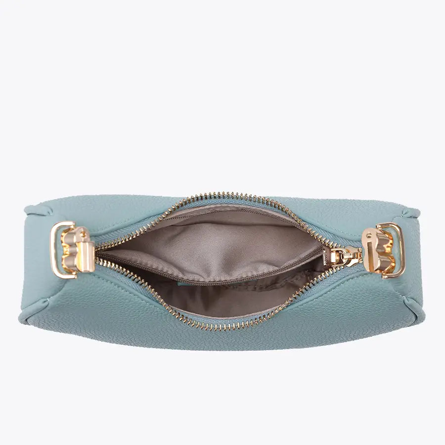 Amber Half-Moon Crossbody in Seafoam