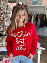 Load image into Gallery viewer, &#39;Nothin But Net&#39; Glitter Script Sweater
