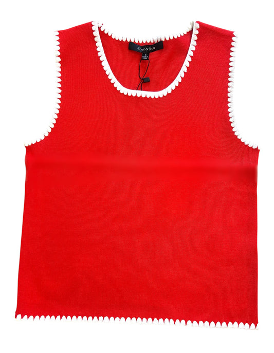 Embroidered Knit Tank Top