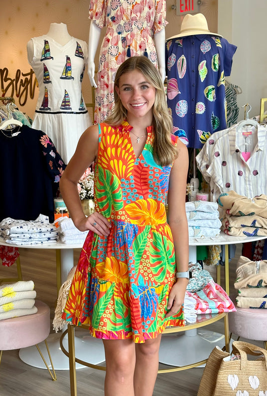FINAL SALE- Kyra Dress in Red Forest