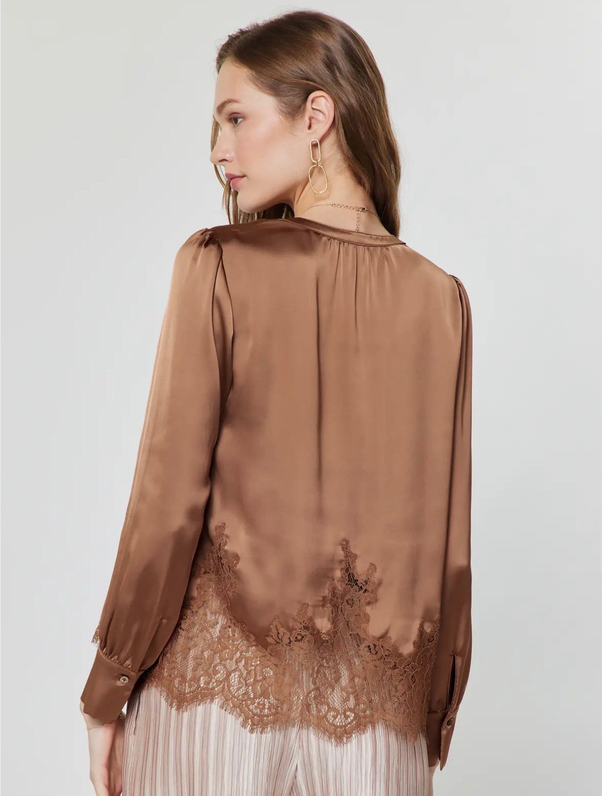 Madeline Lace Hem Blouse