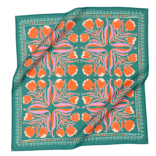 Winnie Bandana in Dark Green Tulip