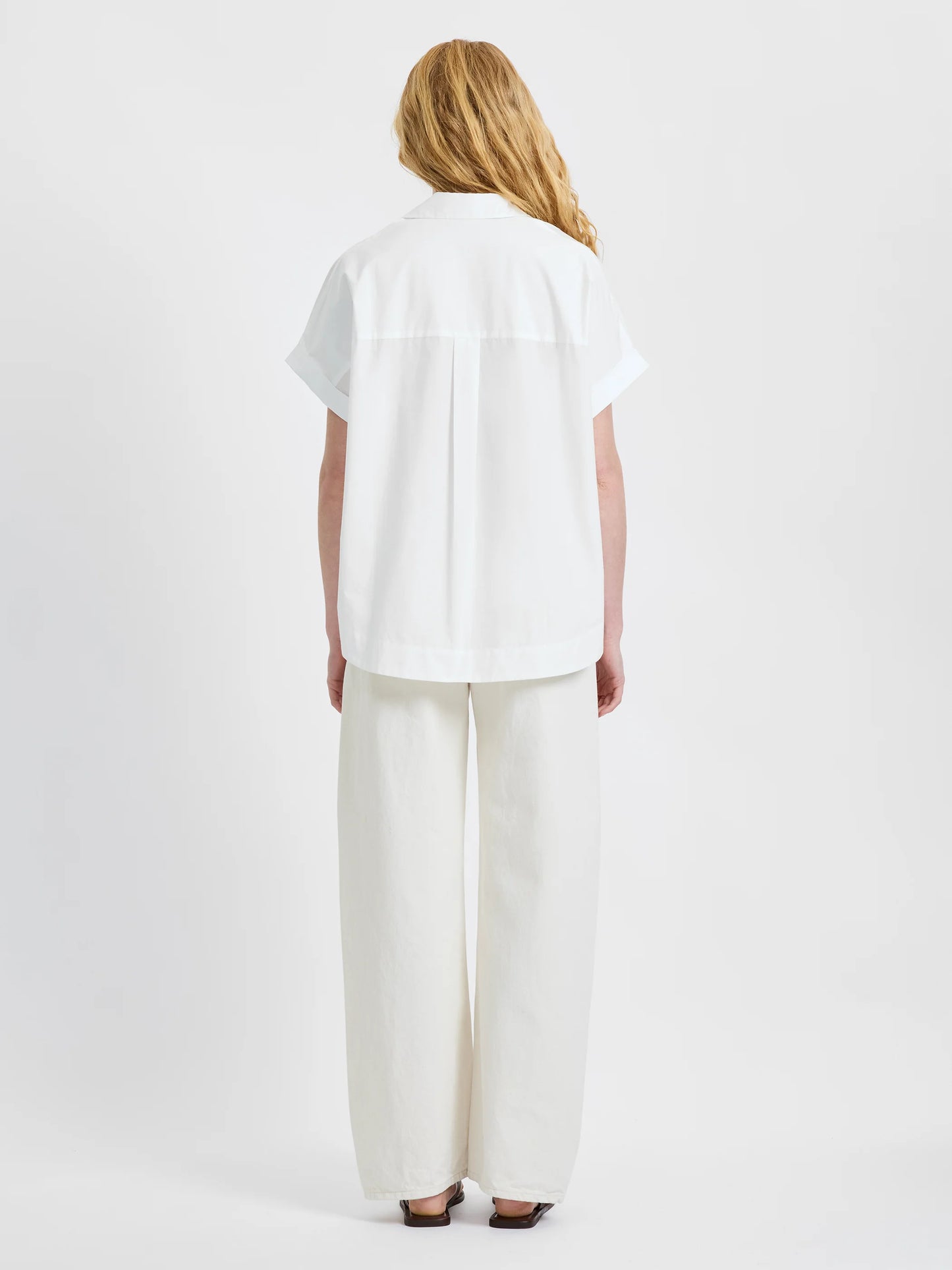 Corey Poplin Pullover in White