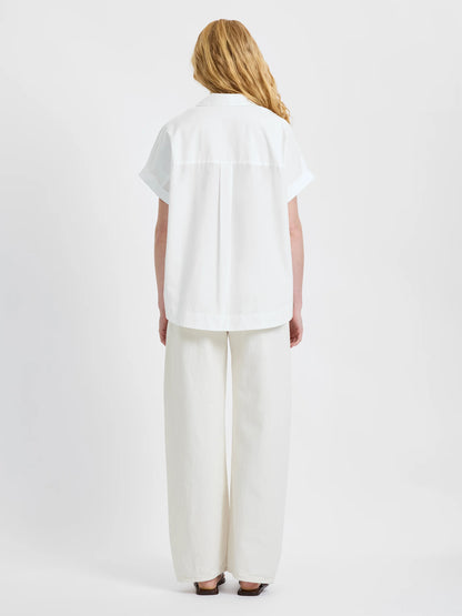 Corey Poplin Pullover in White