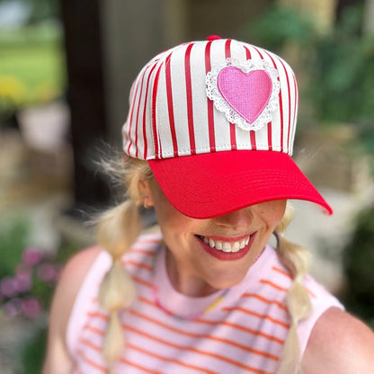 Lace Trim Heart Baseball Cap