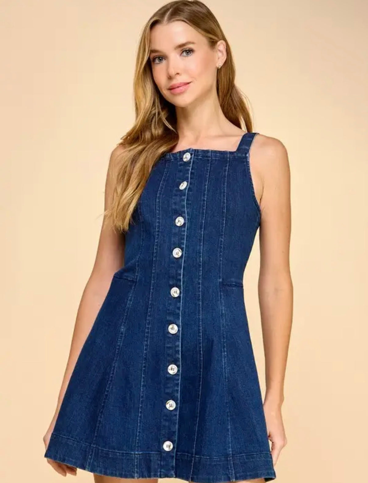Melody Denim Button Down Shift Dress