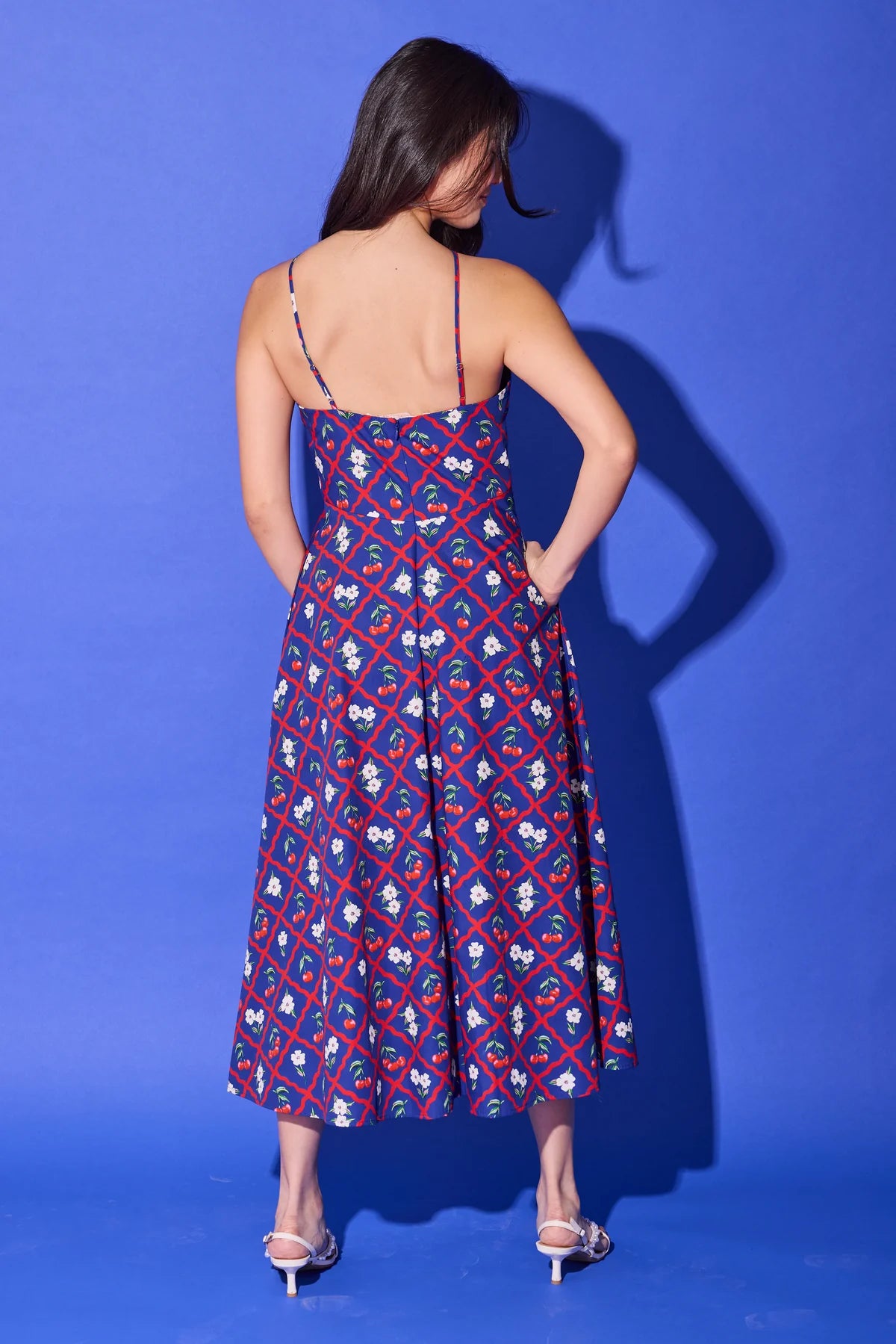 Karin Dress in Navy Cherry
