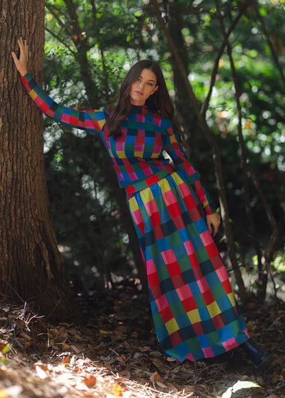 Daphne Skirt in Holiday Check