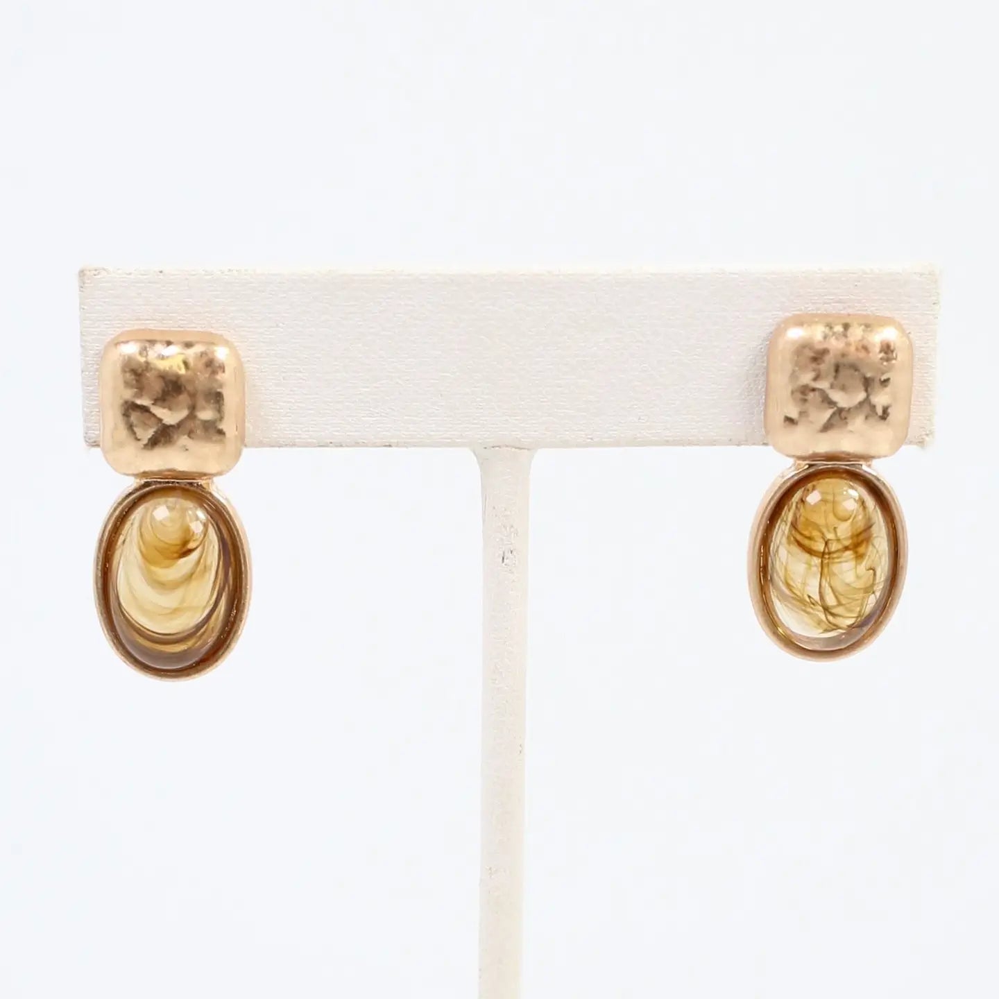 Mindy Textured Gold Drop Earring