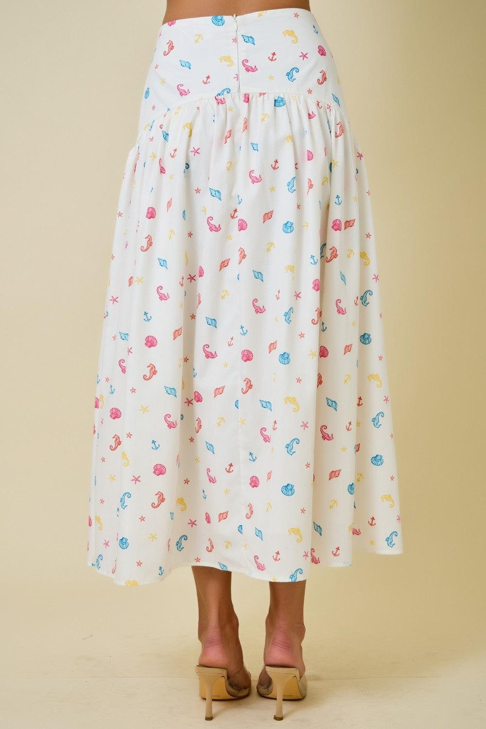Coastal Print Maxi Skirt