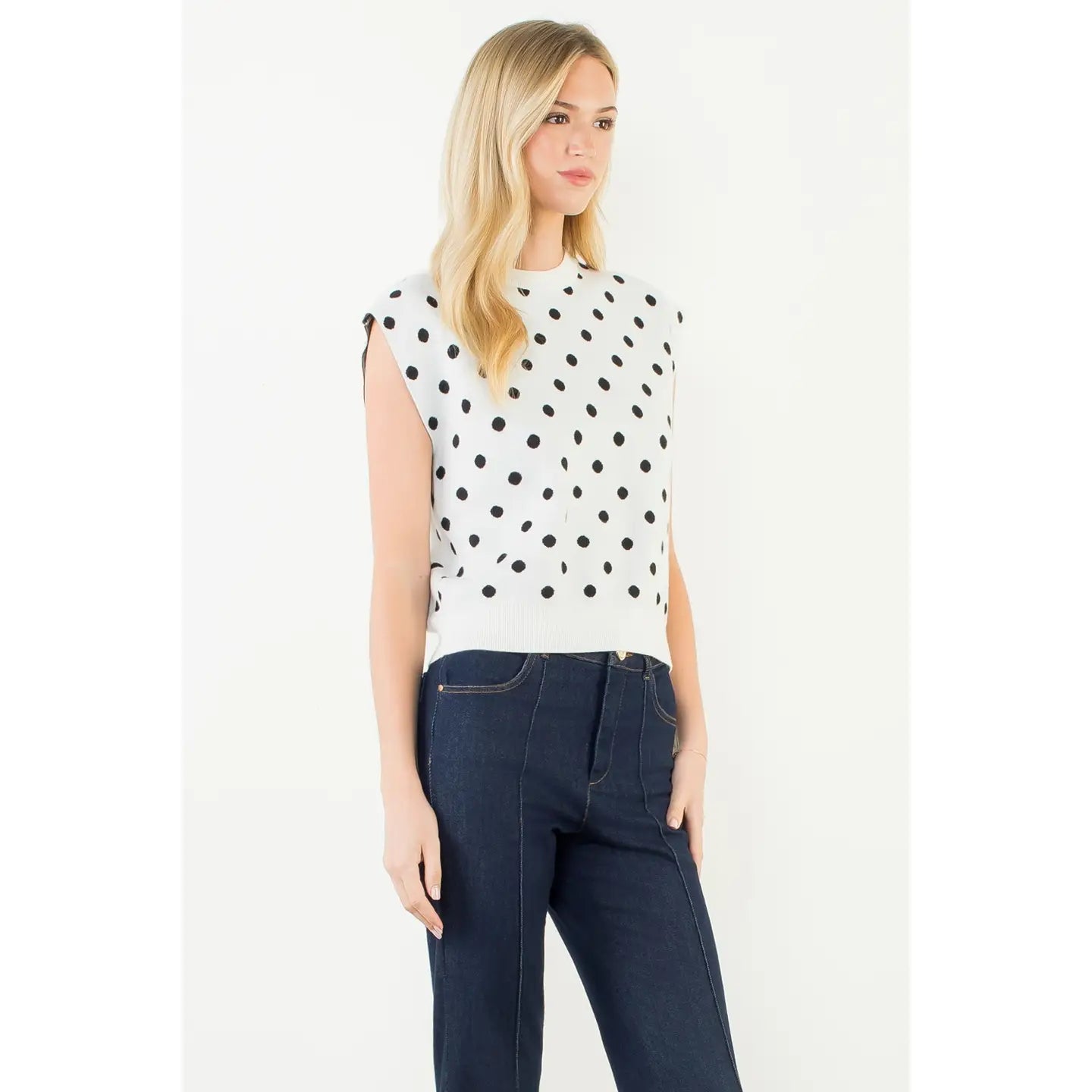 Sleeveless Polka Dot Top