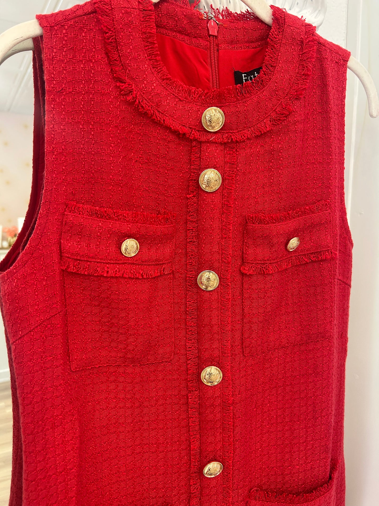 Tweed Dress in Red