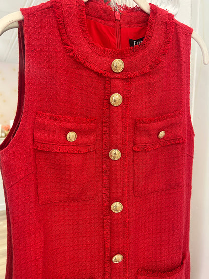 Tweed Dress in Red