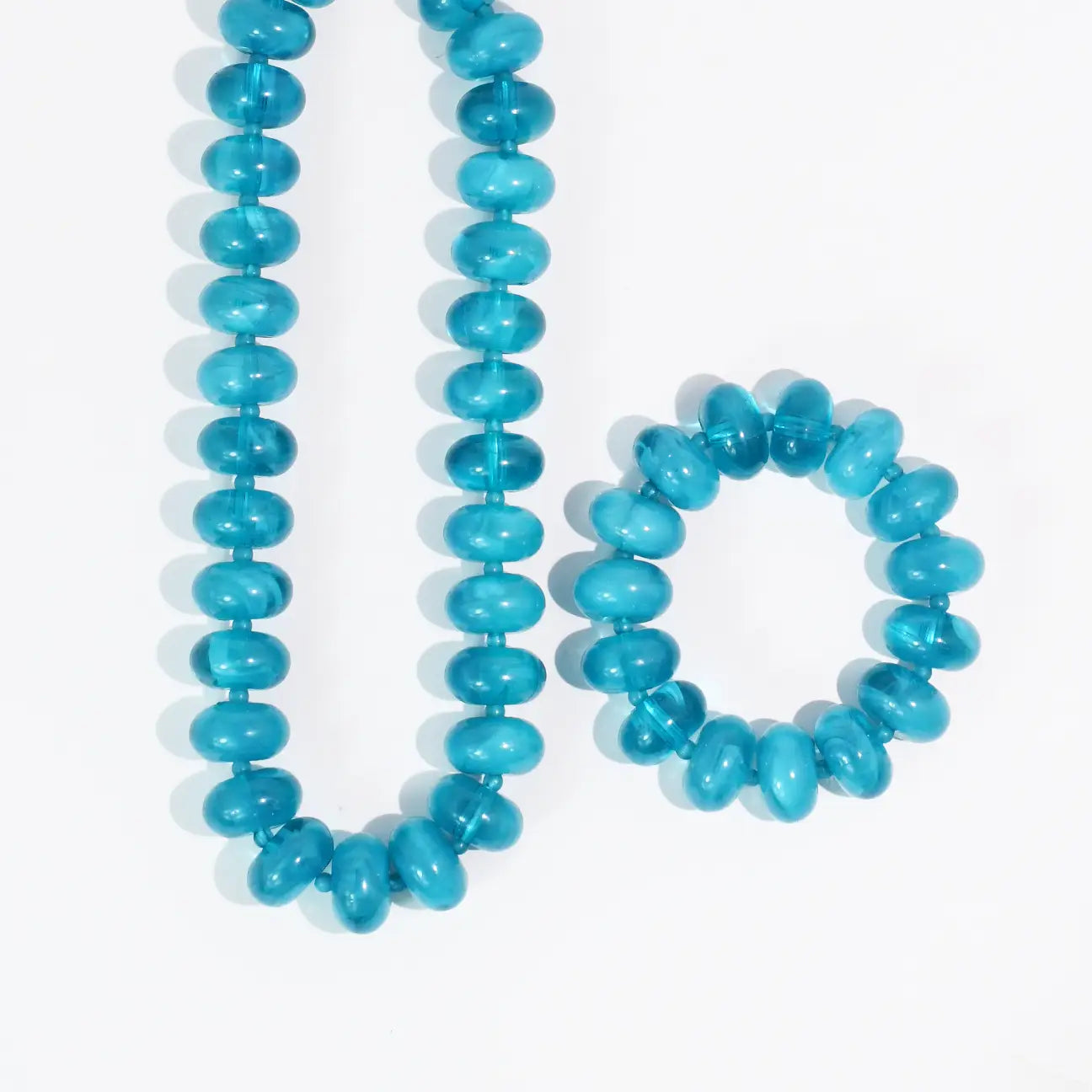 Aqua Sugar Bead Necklace