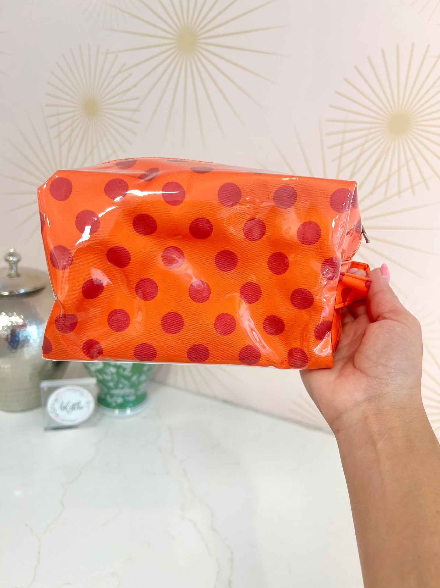 Orange Dot Waterproof Pouch