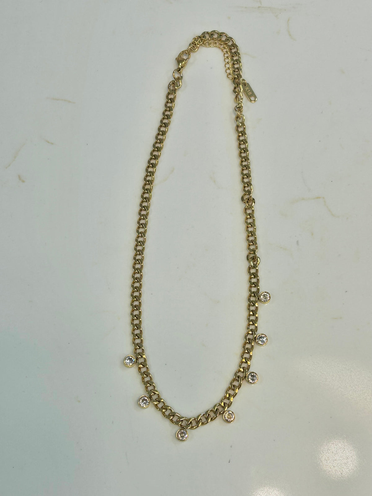 Golden Girl Rhinestone Chain Necklace