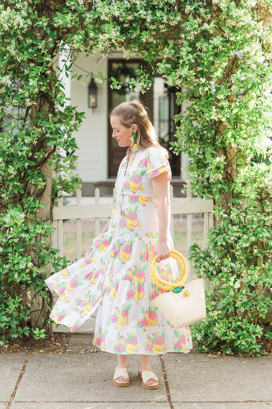 Magnolia Flutter Sleeved Dress in Pink Lemonade