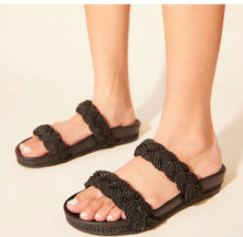 Load image into Gallery viewer, Michelle Braided Sandal in Black
