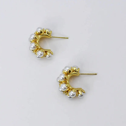 Pearls & Gold Hoops