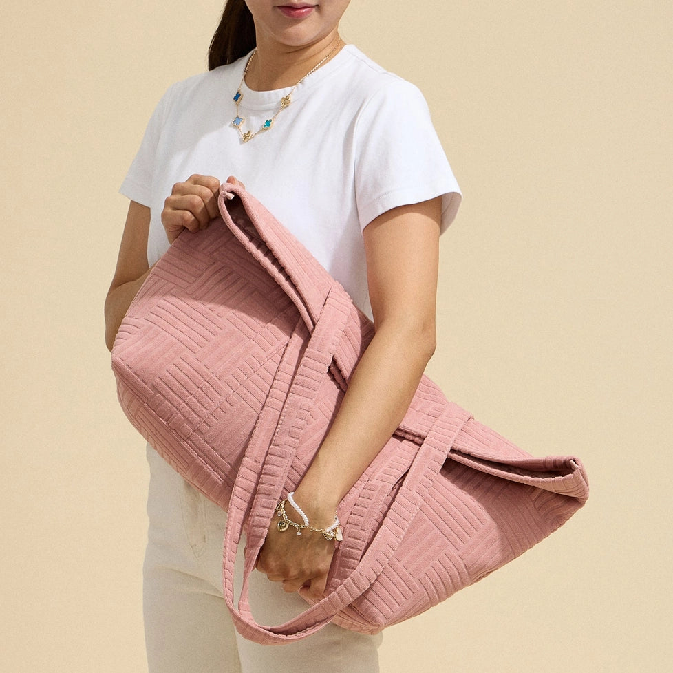 Pink Quilted Tote Bag