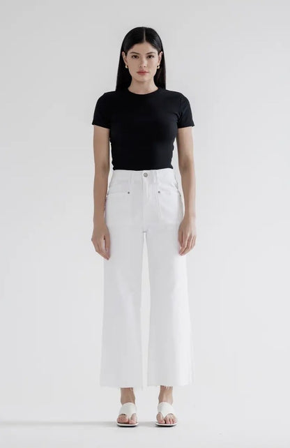 Super High Rise Wide Leg Pant in White