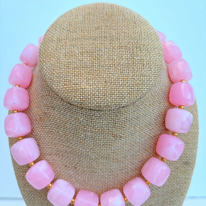 Pink Cube Necklace