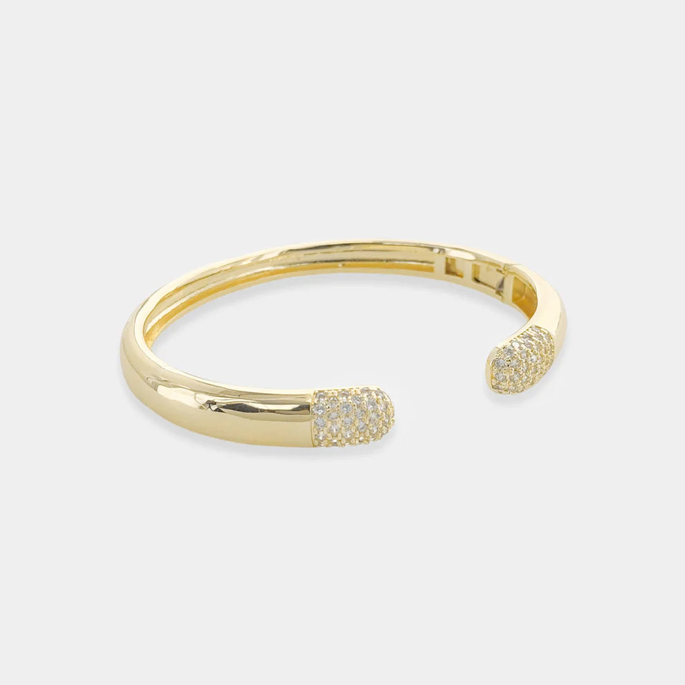 Hinged CZ Cuff in Gold